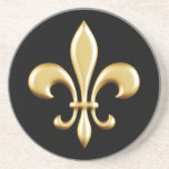 Golden Fleur De Lis Drink Coaster