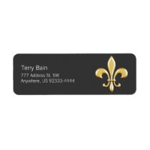 Golden Fleur De Lis Return Address Labels