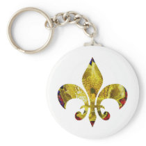 Golden Fleur-de-Lis  ;   ZazzleRocks Series Key Chains