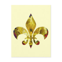 Golden Fleur-de-Lis  ;   ZazzleRocks Tattoo Series Postcard