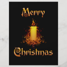 Golden Floral Candle - Merry Christmas Personalized Flyer