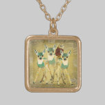 Golden Floral Fawns & Owl Necklace necklaces