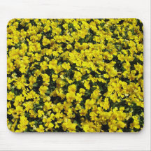 Golden Flower Bed Mouse Pads