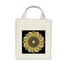 Golden Flower Canvas Bag
