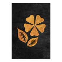 Golden Flower on Black Leather Photograph