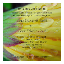 Golden Flower Wedding Custom Invitations invitations