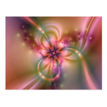 Golden Flower With Ribbons Postcard