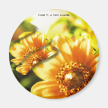 Golden Flowers Refrigerator Magnet