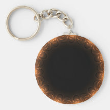 Golden Fractal Border Keychains