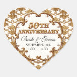 Golden French Swirl Favour Gift 50th Anniversary Stickers