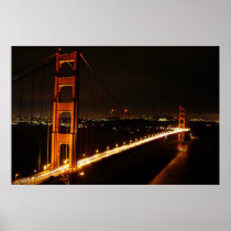 Golden Gate Bridge at Night Posters