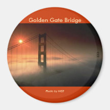 Golden Gate Bridge in Fog Fridge Magnet