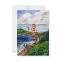 Golden Gate Bridge Painting Invite Cards