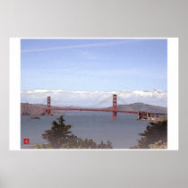 Golden Gate Bridge-SanFrancisco Digital Watercolor Posters