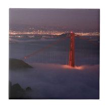 Golden Gate Covered in Fog Tile