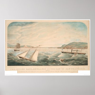 Golden Gate Entrance to San Francisco (0642A) Print by Bancroft