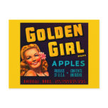 Golden Girl Brand Apples - Vintage Crate Label Post Cards