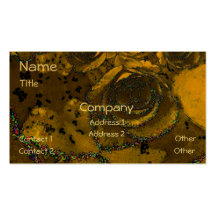Golden Glitter Roses Business Card