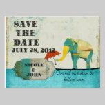 Golden Graceful Elephant Save the Date Postcard postcards