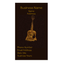 Golden Guitar Music Lover's Business Cards
