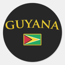 Golden Guyana Round Sticker