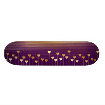 Golden Hearts & Stripes Skateboard