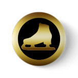 GOLDEN ICE SKATE BUTTON
