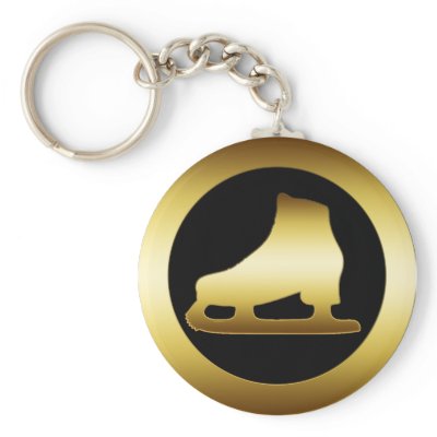 GOLDEN ICE SKATE KEY CHAINS by dgpaulart
