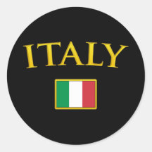 Golden Italy Round Sticker