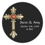Golden Jeweled Cross Customizable Stickers 18