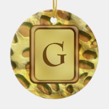 Golden Jungle Print Christmas Tree Ornament