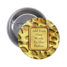 Golden Jungle Print Pinback Button