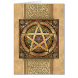 Golden Knotwork Pentacle Greeting Card