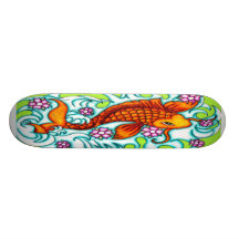 Golden Koi Skate Deck