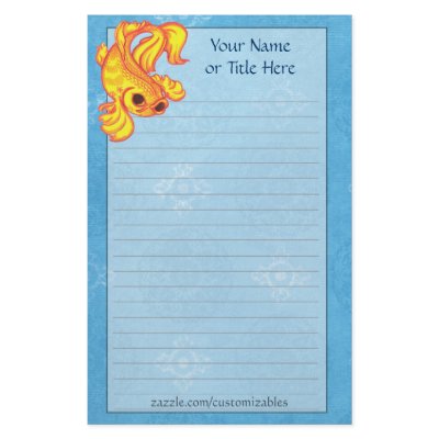 Golden Koi Stationery by Customizables