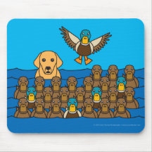 Golden Lab in the Ducks Mouse Mats