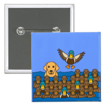 Golden Lab in the Ducks Pinback Button