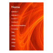 GOLDEN LEAF IN ORANGE FRACTAL SWIRLS BUSINESS CARDS