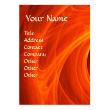 GOLDEN LEAF IN ORANGE FRACTAL SWIRLS BUSINESS CARD TEMPLATES
