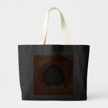 GOLDEN LEAF IN ORANGE FRACTAL SWIRLS CANVAS BAG