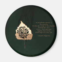 Golden Leaf Refrigerator Magnet
