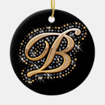 Golden Letter B - Ornament