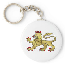 Golden Lion emblem - Lion Shield Key Chain