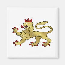 Golden Lion emblem - Lion Shield Magnet