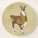 Golden Llama Star Art Coaster