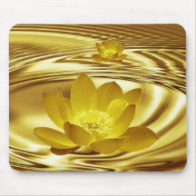 Golden lotus flower mousepad