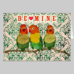 Golden Love Birds Valentines  Card cards