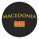 Golden Macedonia Round Stickers