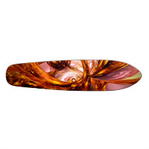Golden Maelstrom Abstract Skateboard