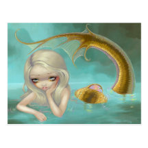 "Golden Mermaid" Postcard